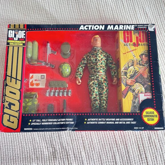 Vintage 1994 GI Joe Action Marine 12" Figure Commemorative Collection New Boxed - Picture 1 of 12